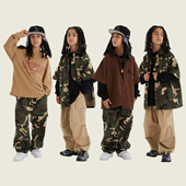 hiphop潮服宽松男童爵士舞服装 儿童街舞潮装 女童嘻哈套装 演出服夏