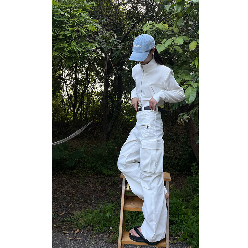 自然腰新美式工装显瘦工装裤长裤