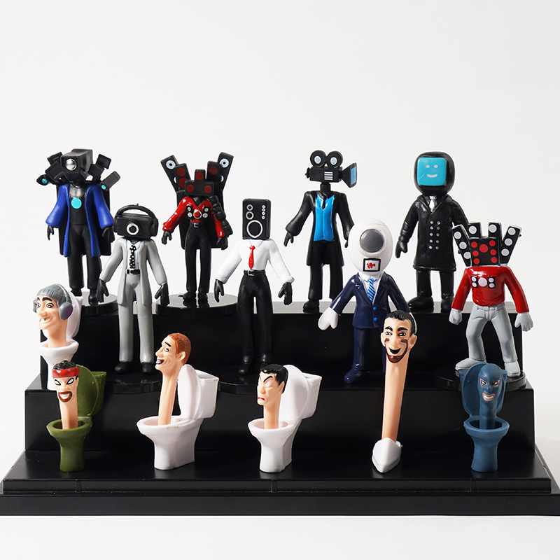 马桶人和监控人玩具大战对战手办