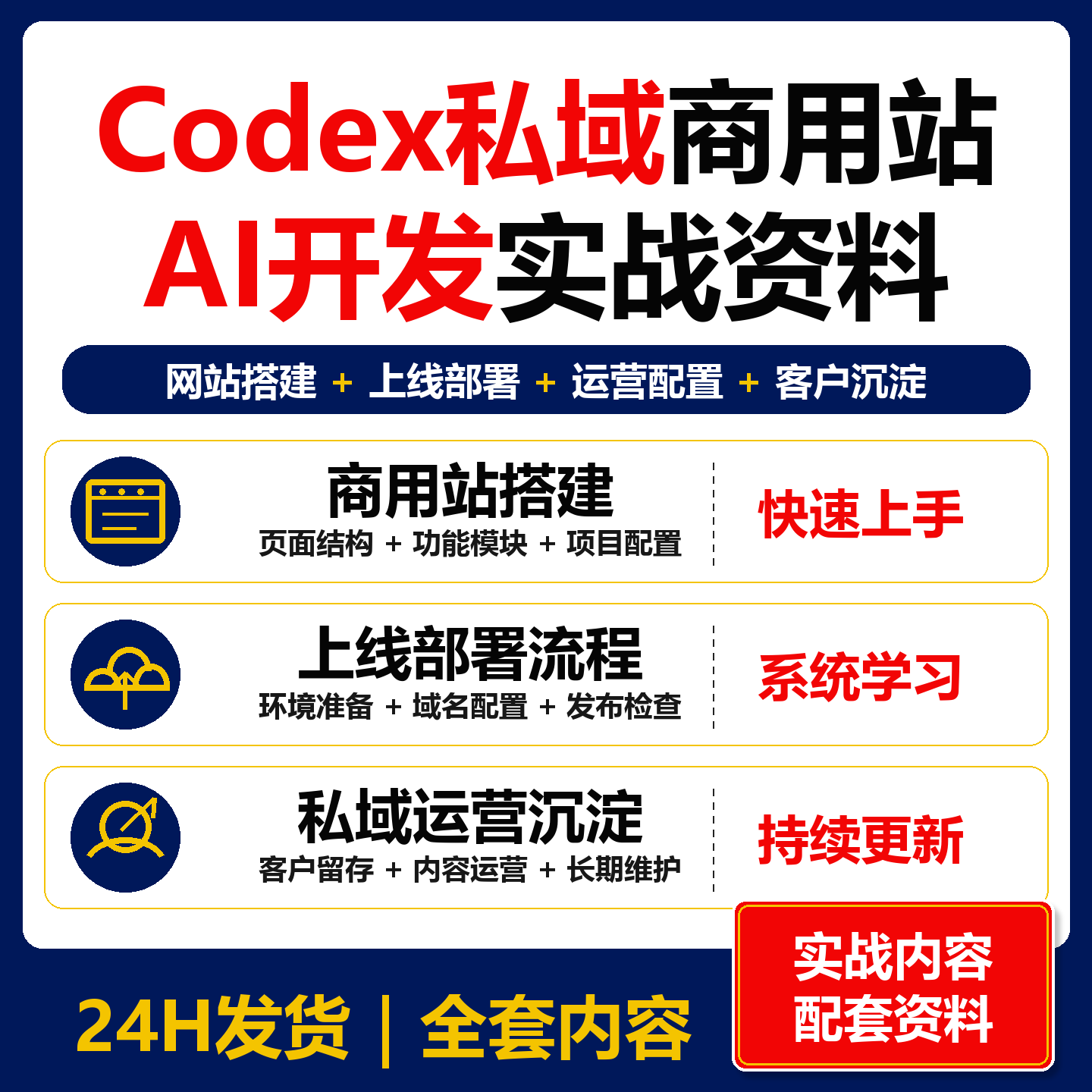 Codex私域商用站AI开发实战 网站搭建运营客户沉淀资料
