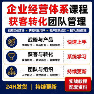 企业经营体系搭建视频课程获客转化复购团队绩效组织管理实战资料