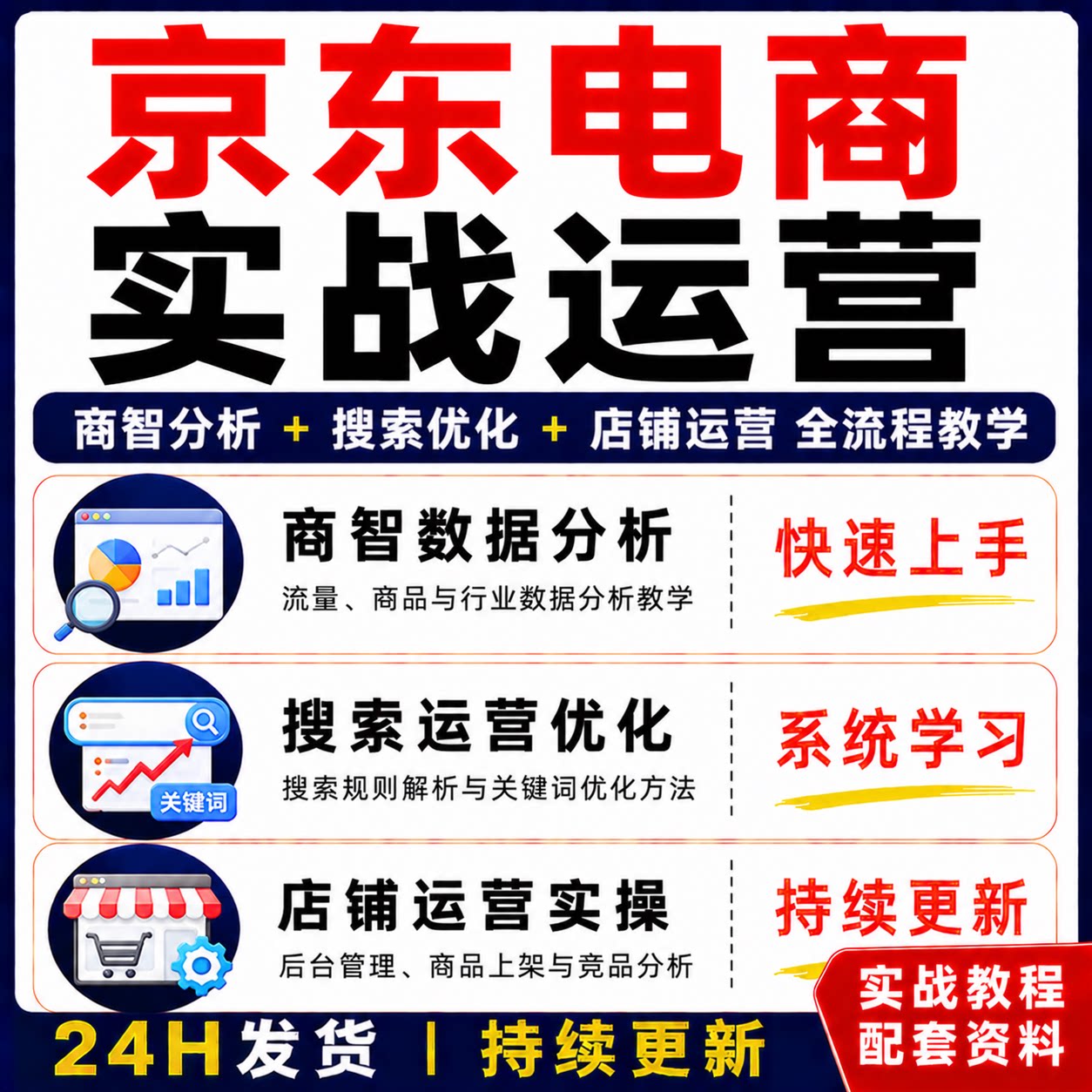 京东电商实战运营 商智分析搜索优化店铺管理课程电商运营