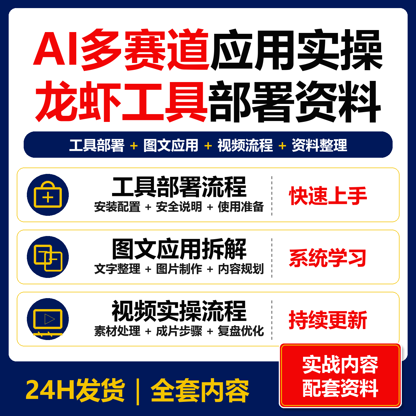 AI多赛道应用实操 龙虾工具部署图文视频资料