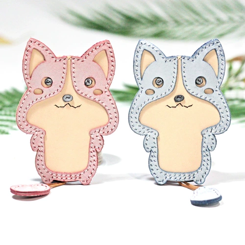 Ключница, маленькая милая универсальная мультяшная сумка через плечо ручной работы, простой и элегантный дизайн, Южная Корея, из натуральной кожи