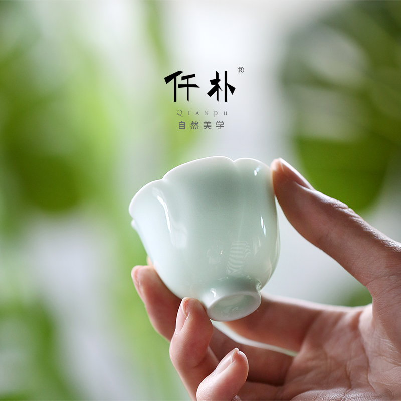 仟朴功夫德化白瓷手工花瓣茶杯