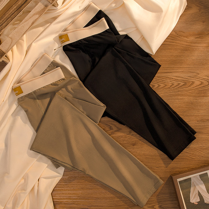 男士秋裤线裤男款纯棉打底裤修身时尚潮流保暖裤男生2023秋冬新款