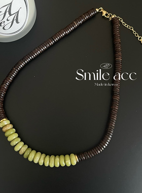 复古天然石项链小众设计款ins网红爆款时尚百搭椰壳锁骨链