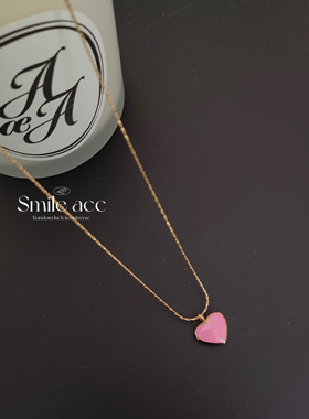 2026新款粉色爱心吊坠项链女ins小众甜美气质百搭春夏锁骨链