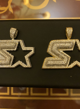 S925纯银镀白金满钻镶嵌定制