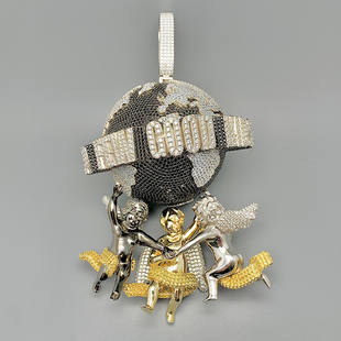 Kids吊坠S925纯银满钻镶嵌3D立体AFGK Good Goldenasty定制A Few