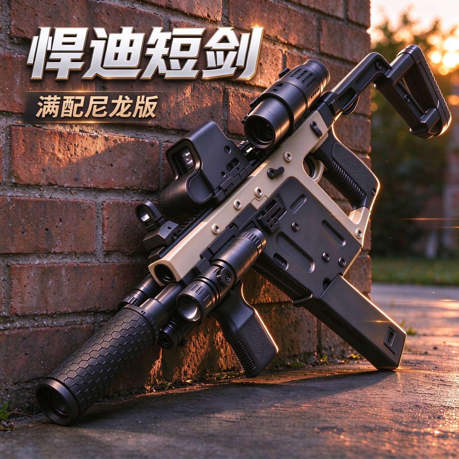 悍迪短剑尼龙电动连发冲锋玩具枪儿童男孩维克托水导弹三角洲行动