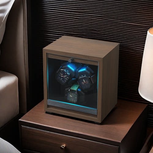 SAIKE黑胡桃纹3表位自动摇表器