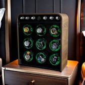 摇表器黑胡桃纹九表位自动机械表转表器上链盒上弦器家用手表盒子