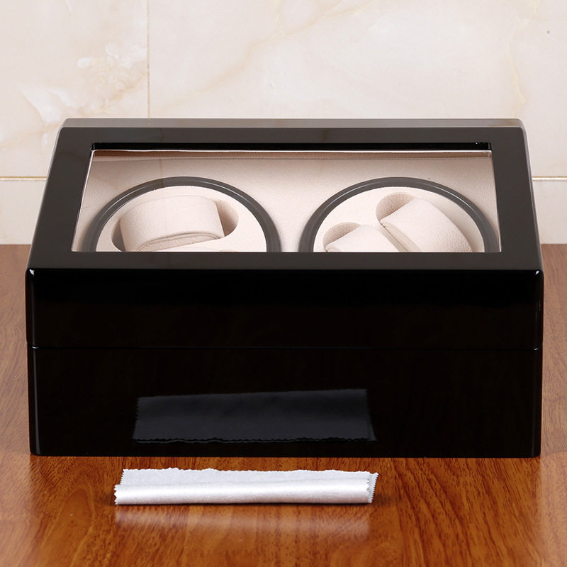 檀韵致远烤油漆46摇表器电动自动上链马达盒收纳展示手表盒子包邮