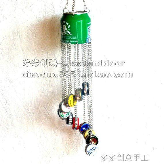 易拉罐 瓶盖 风铃 手工制作成品 废物利用手工制作 易拉罐手工