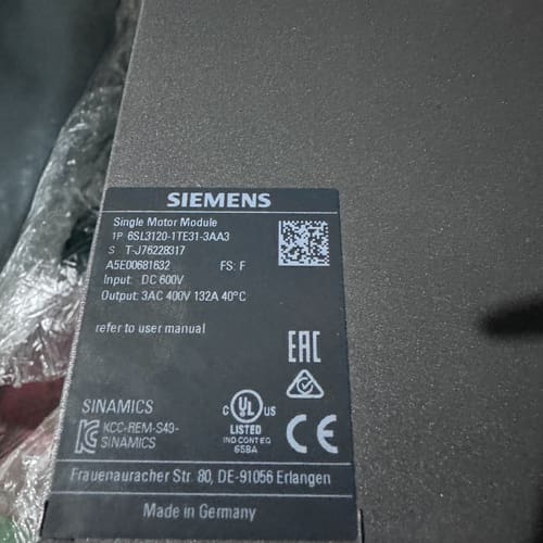 西门子SINAMICS驱动器 6SL3120-1TE31-3--议价商品
