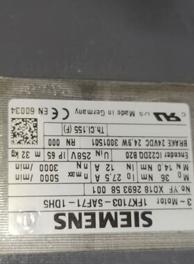西门子伺服电机1FK7103-5AF71-1DH5，德国原装--议价商品