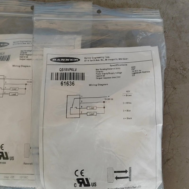 全新邦纳QS18VP6LV传感器,原装正品,型号61636,--议价商品