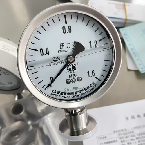 安徽天康隔膜耐震法兰压力表卫生型50.5卡箍YMNF-100--议价商品
