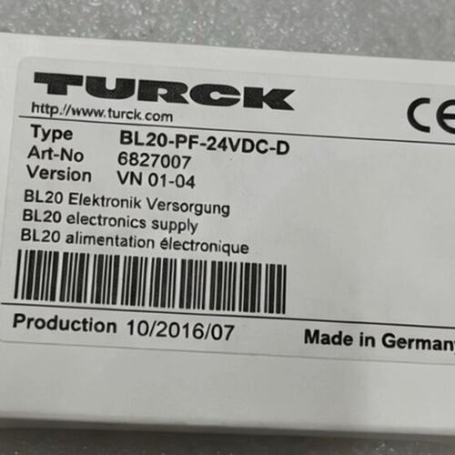 TURCK图尔克BL20-PF-24VDC-D电源模块，德国--议价商品