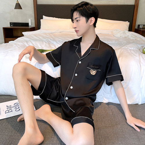 乐姿梦夏季冰丝短袖睡衣