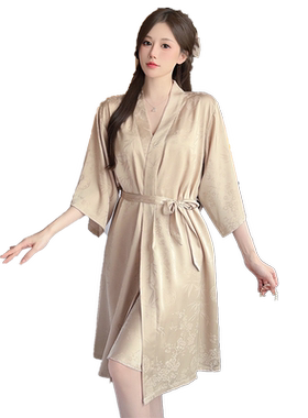 女士冰丝绸简约睡衣家居服两件套