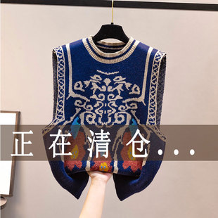 速发式背心春季和外圆202新5穿领针织背心背心风格外毛衣款式