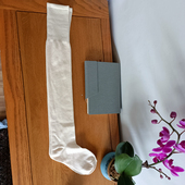 外贸出口女士过膝袜冬天保暖纯色羊毛奶白色弹性大高筒袜大腿袜