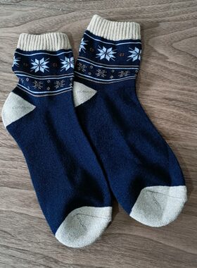 外贸纯棉毛巾袜加厚雪花短袜吸汗
