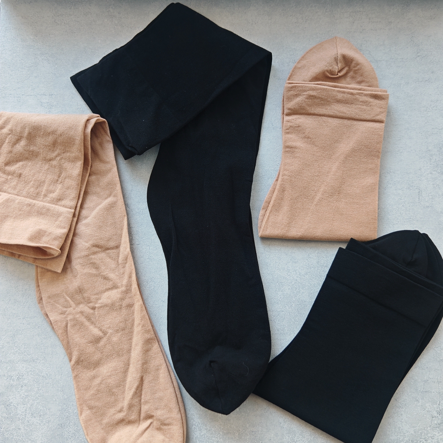 外贸女士棉感丝袜黑色中筒袜