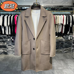 顶奢双面羊绒大衣男中长款2025秋季新款潮流宽松羊毛呢外套加厚潮