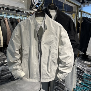 实体春季男士假两件立领男外套时尚潮流休闲百搭痞帅夹克上衣男装