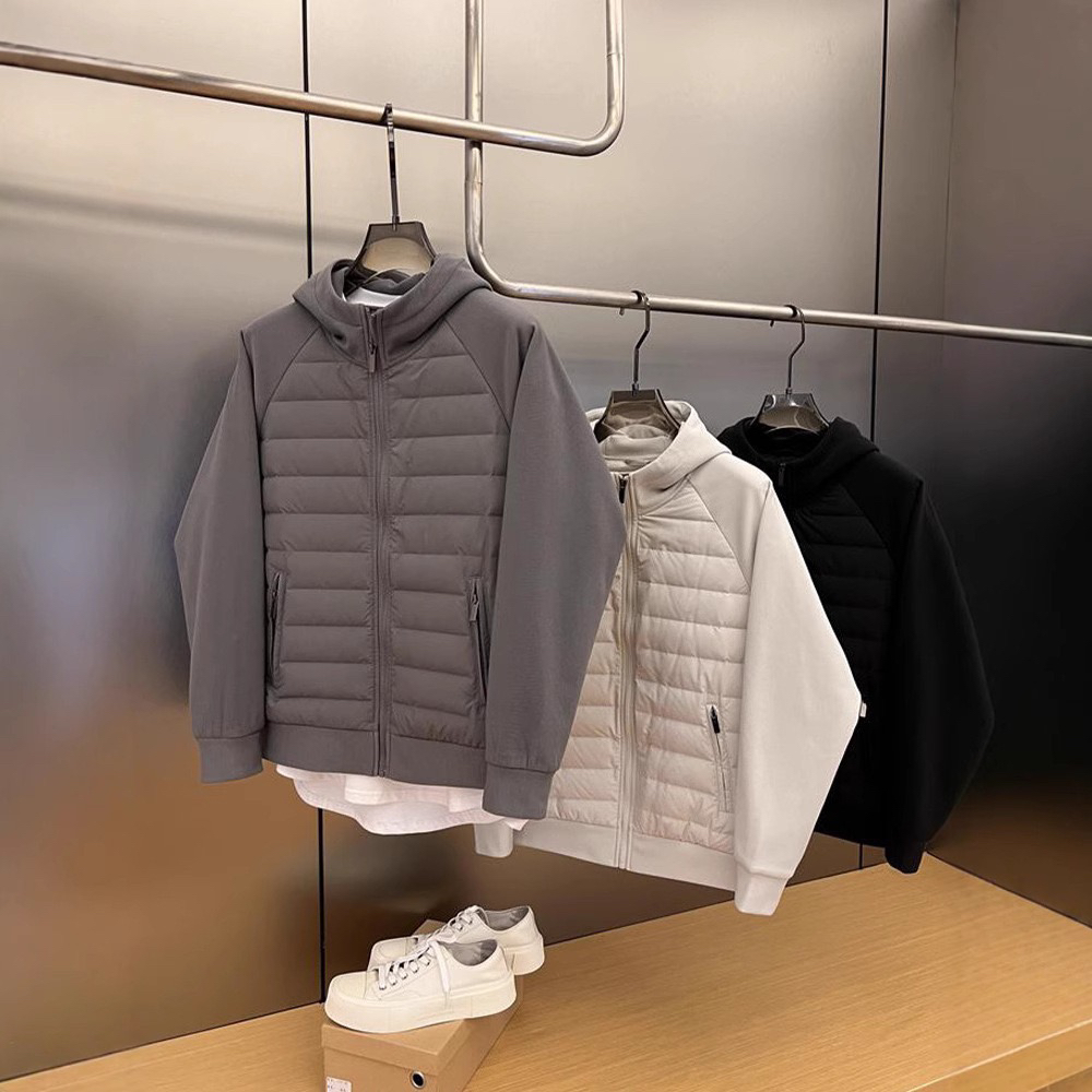 2025新款冬季排骨轻薄羽绒服男士2025秋季新款拼接户外连帽男外套