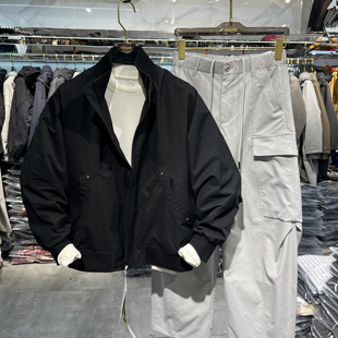 实体潮牌高级感立领针织拼接男士短款2026春秋新款廓形夹克潮外套