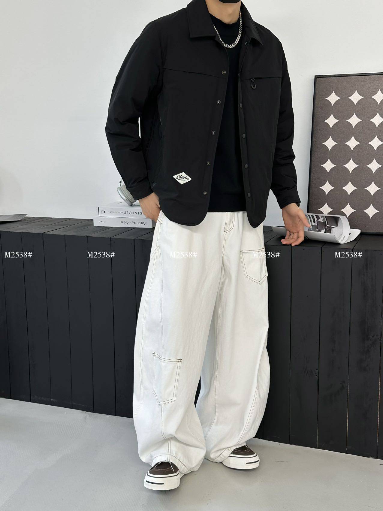 实体男士翻领羽绒服夹克2025秋冬季潮流微宽松工装休闲薄款外套男