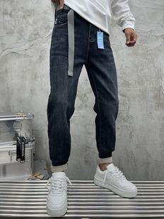 实体高品质秋冬新款超柔合体版牛仔裤男士修身小脚弹力休闲长裤男