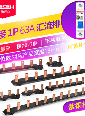 家用配电箱DZ47s-63A/1P断路器可拼接紫铜汇流排NBE7空开6-20位