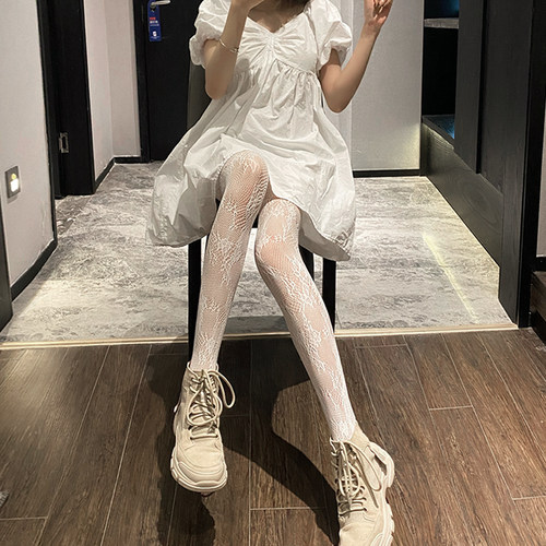 白色丝袜女薄款蕾丝网红ins性感