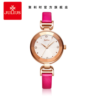 学生圆壳精细皮带石英表防水女手表JA 781 切割时尚 聚利时女表新款
