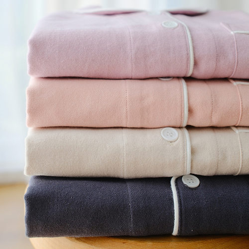 日系秋冬新款情侣睡衣纯棉磨毛男士冬季保暖全棉女款家居服INS