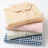 家居服套装 2026日系新品 全棉秋冬绒布情侣睡衣女纯棉磨毛全棉男士