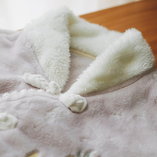 2026新款法兰绒睡衣女款秋冬季新中式国风汉服加厚家居服套装