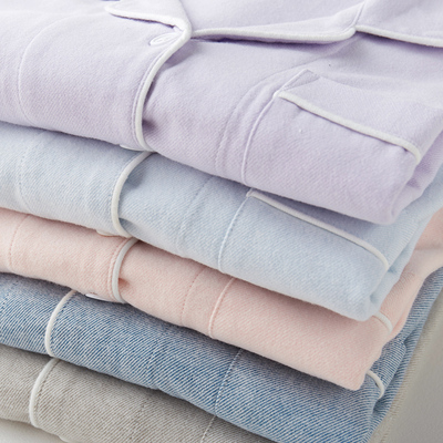 日系纯色睡衣套装情侣