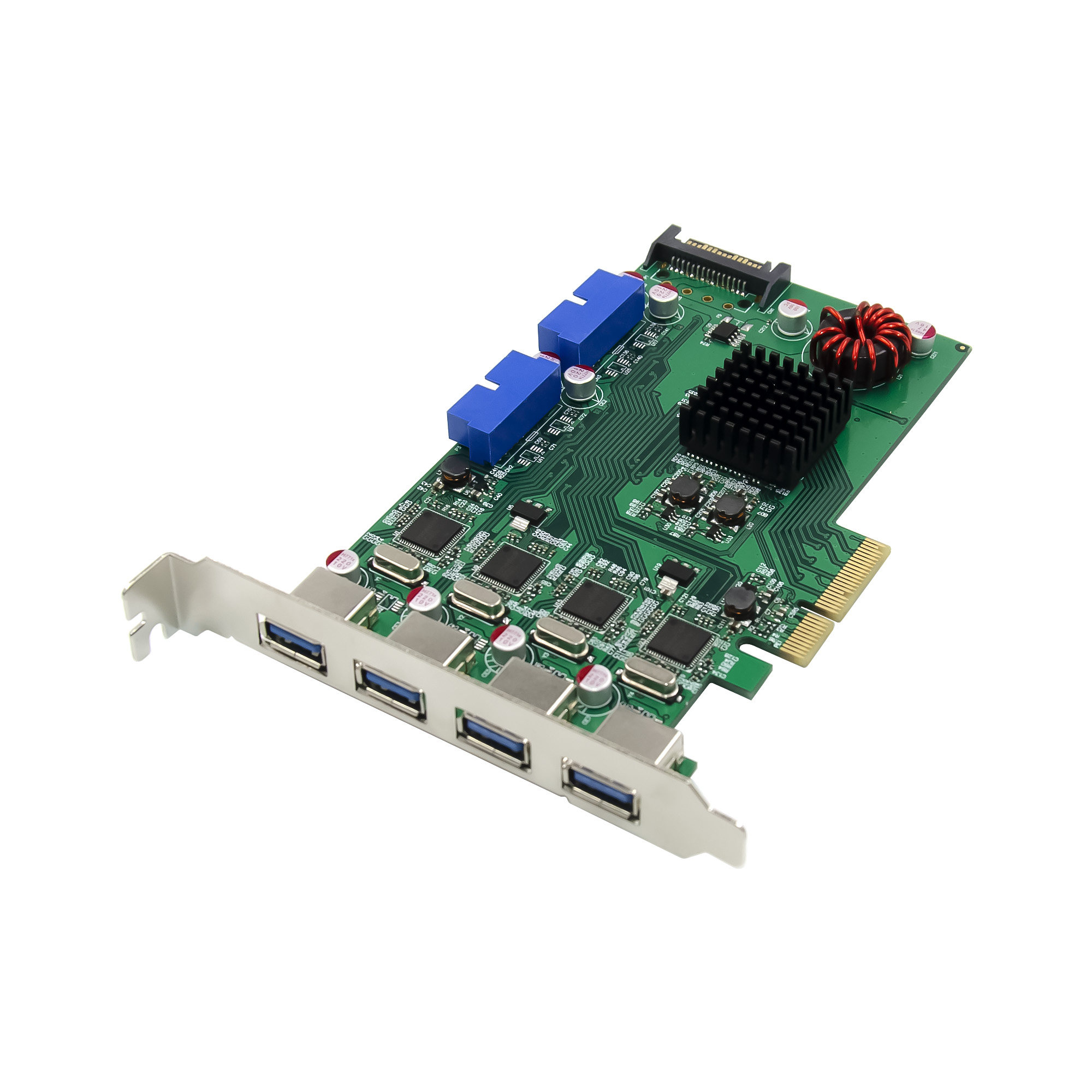 8口台式机PCI-E3.0转接卡15P电脑HUB集线器前置面板连接线USB扩展