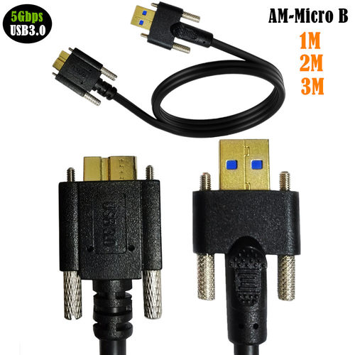 usb3.0 AM带M3固定螺丝转micro B带固定螺丝M2硬盘电脑工业相机线