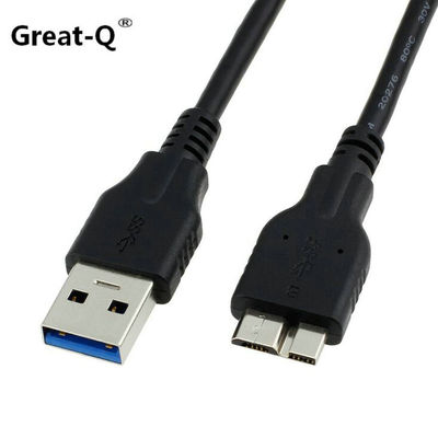 usb 3.0 micro b细线高速传输黑色USB3.0移动硬盘数据线 cable
