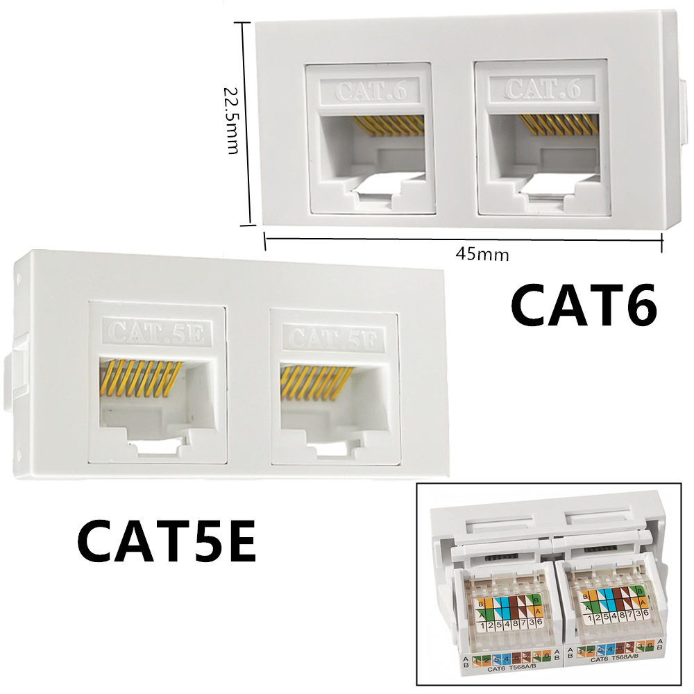 cat6 120型二位6类六类网络模块面板RJ45千兆网线宽带信息模块