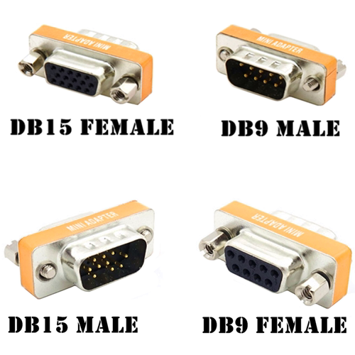 金属mini串口9pin显示器DB15Pin 转换头HD15/DB9 VGA(D-SUB,RGB)