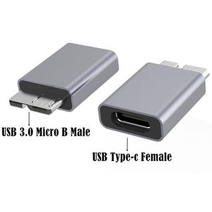 铝合金外壳Type-C母转micro B USB3.0公转接头Mac连接移动硬盘盒