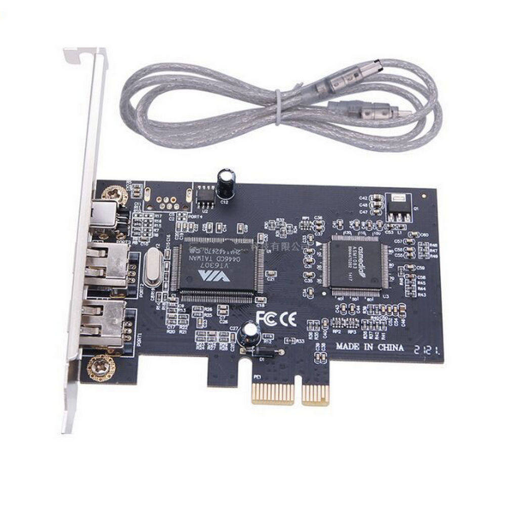 PCIE x1转1394扩展卡 PCI-E转1394卡4口DV高清视频采集卡 火线卡